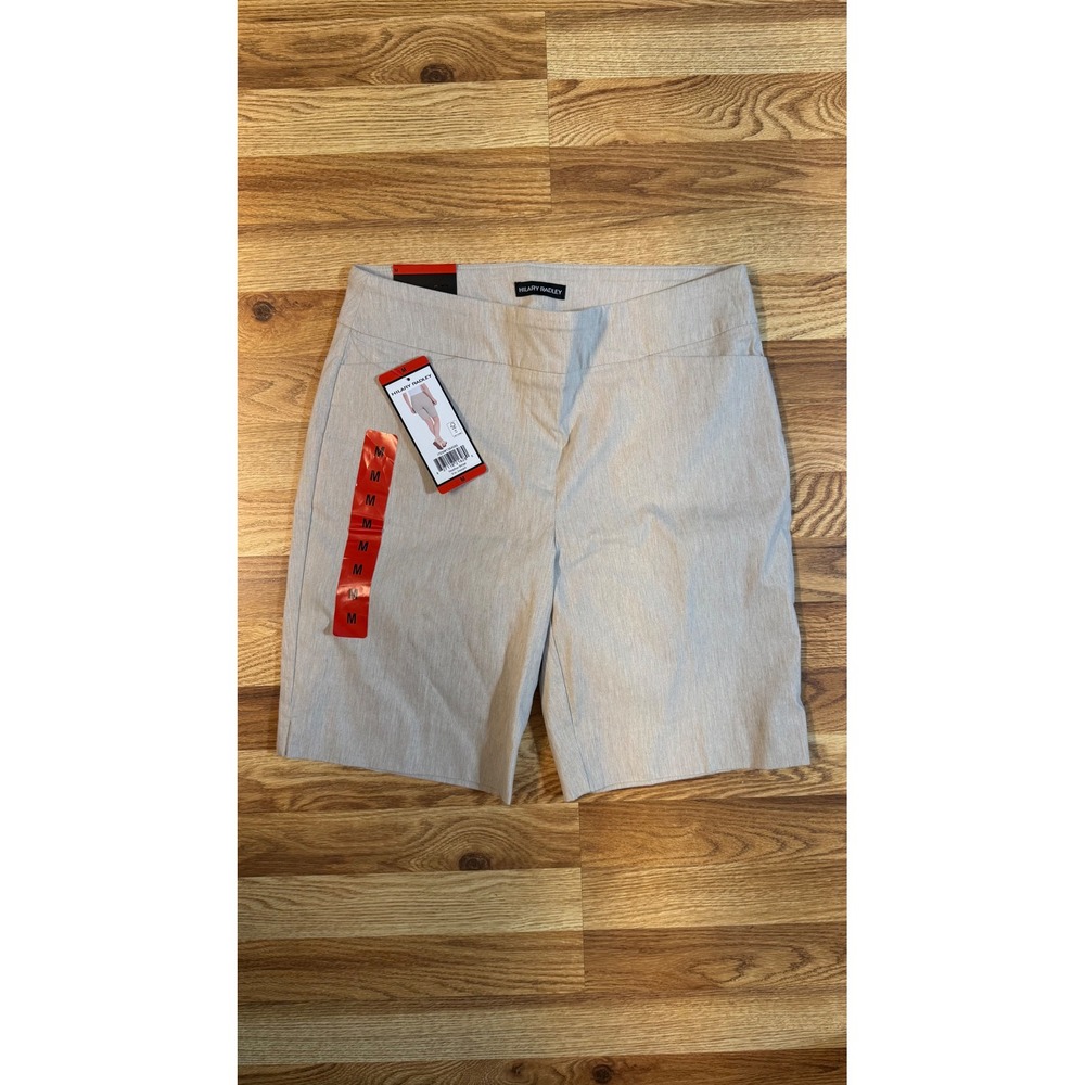 Hilary‎ Radley Womens Bermuda Shorts Heather Beige Pull On Stretch Size M 9in